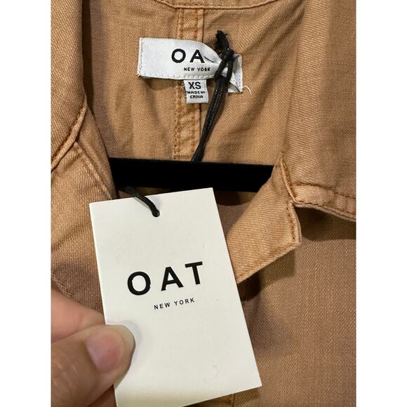 Oat New York Drawstring-Waist Wide Leg Jumpsuit Size XS NWT Dusty Peach Cotton - Picture 4 of 14
